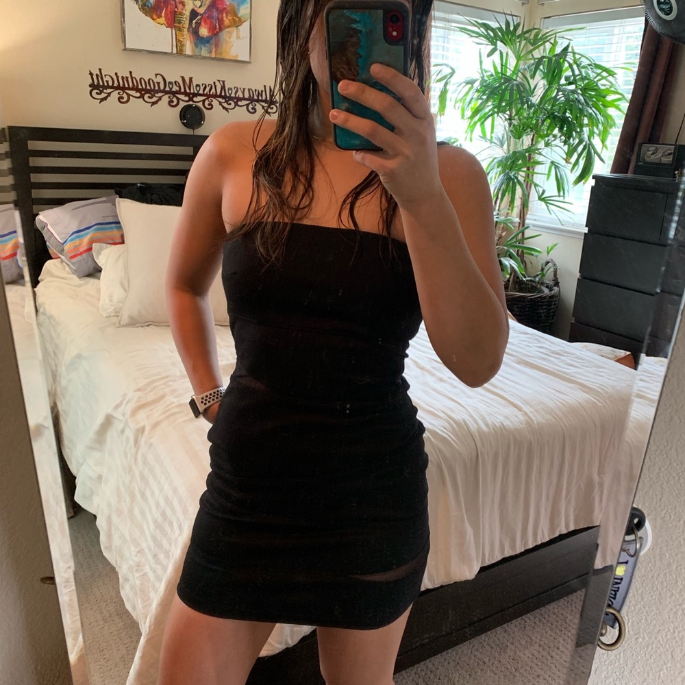 XXI Black Body Con Strapless Dress - Picture 2 of 8